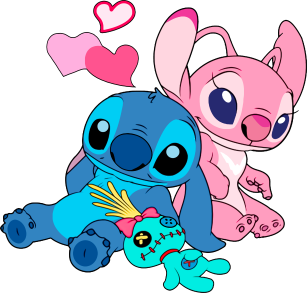 Desenho Filme Casal Stitch Amor Love