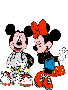 Mickey Minnie Mouse Moschino - Tecido Escuro