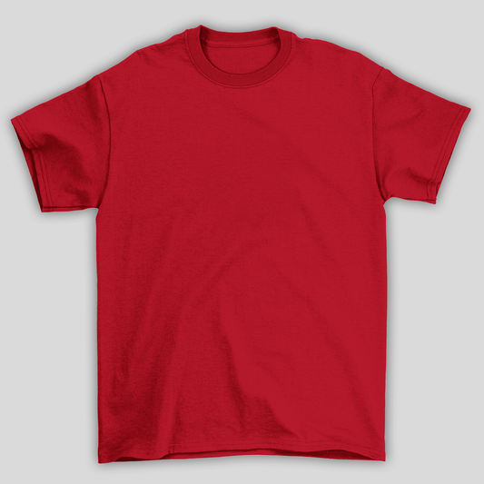 Camiseta Vermelha 100% algodão T-Shirt 30.1 Penteado