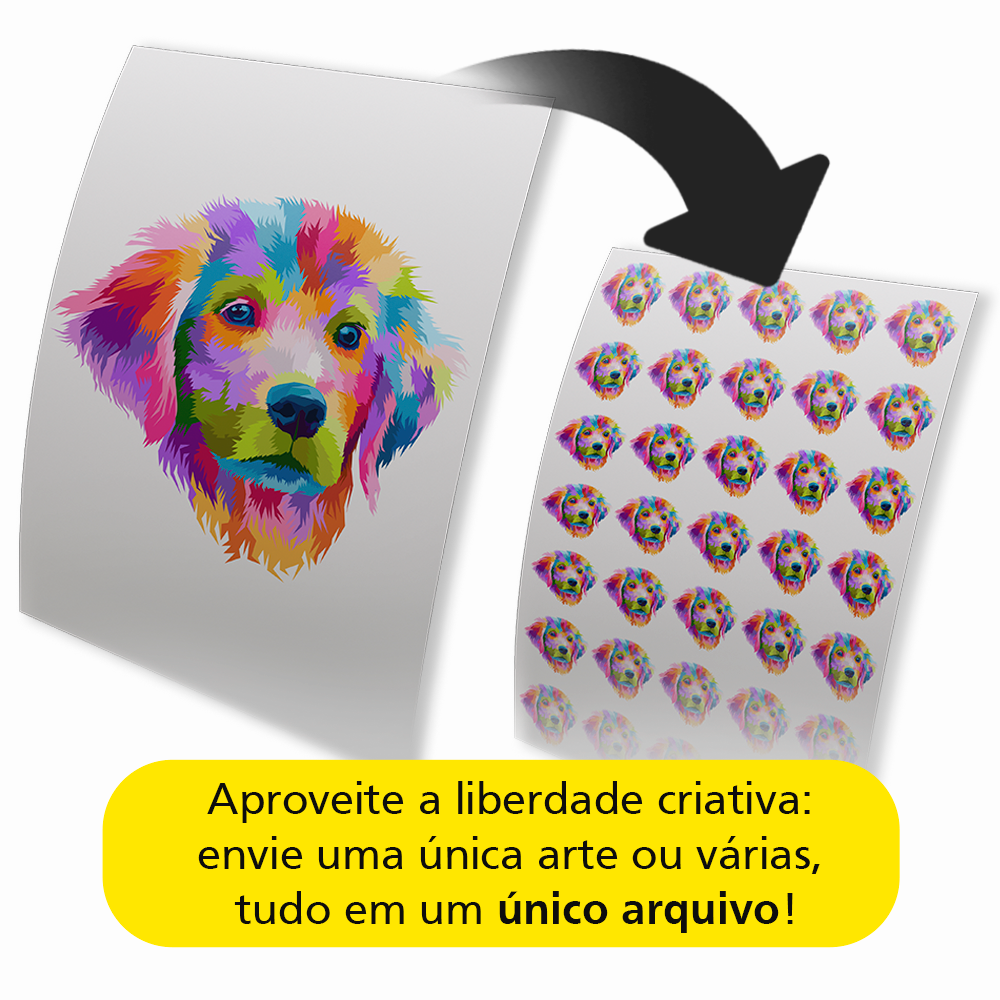 Folha A3 Impressa Em DTF De Altíssima Qualidade Para Qualquer Tecido
