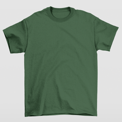 Camiseta Verde Militar 100% algodão T-Shirt 30.1 Penteado Camiseta Verde Militar 100% algodão T-Shirt 30.1 Penteado