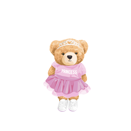 Estampa Aplicável Teddy Bear Princess Cute