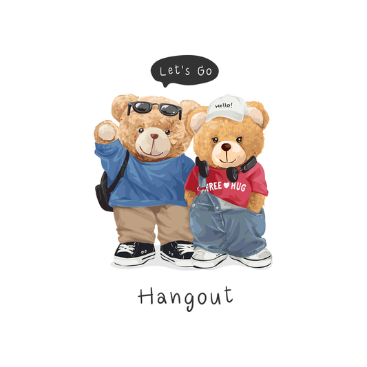 Estampa Aplicável Teddy Bear Let's Go Hangout