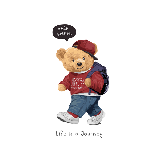 Estampa Aplicável Teddy Bear Life is a Journey
