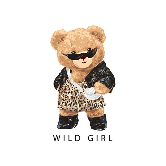 Estampa Aplicável Teddy Bear Wild Girl Style