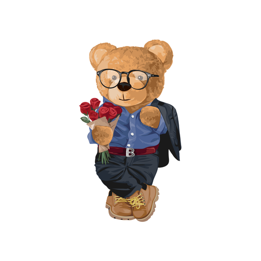 Estampa Aplicável Teddy Bear Romantic Guy