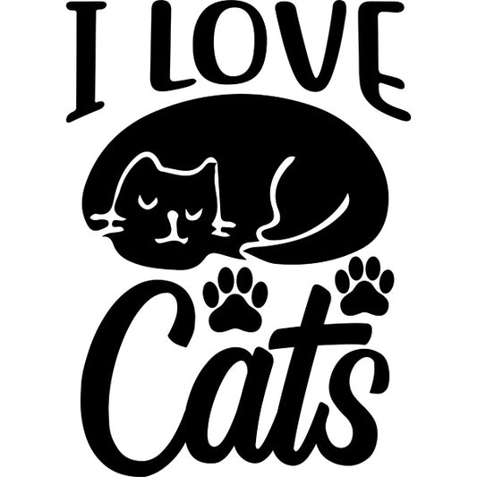 Estampa Aplicável I Love Cats Gato Fofo Pets