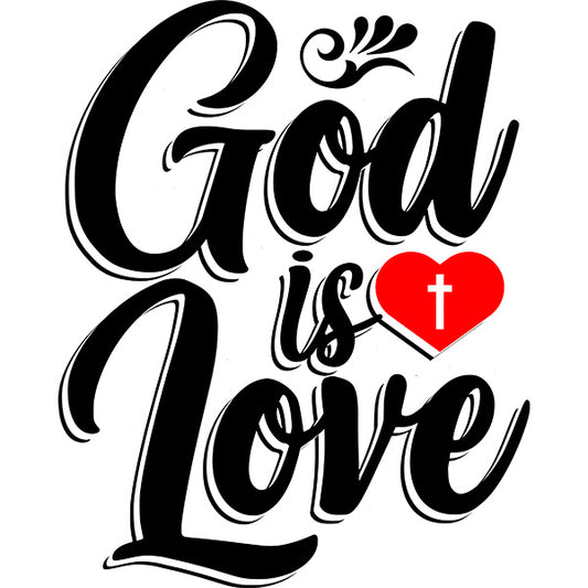 Estampa Aplicável God is Love Deus é Amor Fé