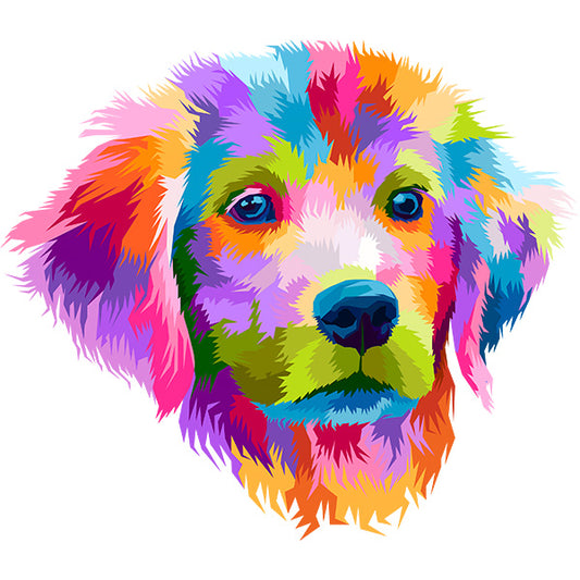 Estampa Aplicável Cachorro Colorido Pintura Pet Dog