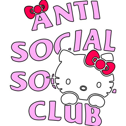 Estampa Aplicável Anti Social Club Hello Kitty