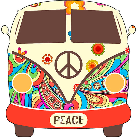 Estampa Aplicável Hippies Peace And Love Vintage Perua