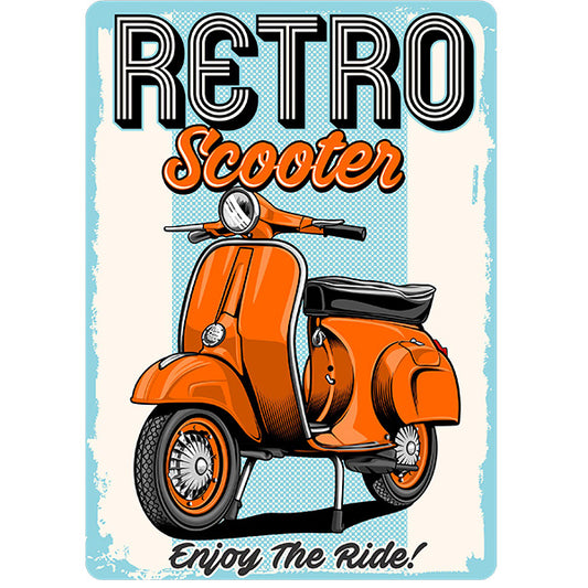 Estampa Aplicável Scooter Retro Vintage