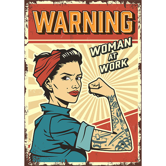 Estampa Aplicável DTF Woman In Work Retro Vintage