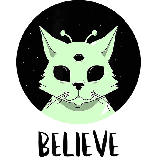 Estampa Aplicável Cat Alien Believe