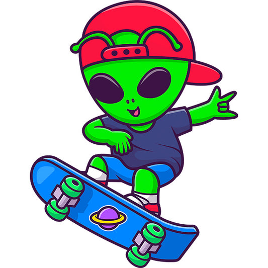 Estampa Aplicável Alien ET Andando Skate