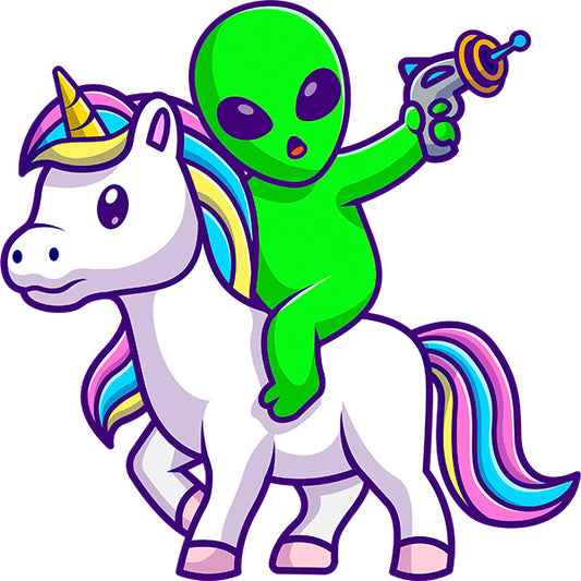 Estampa Aplicável Alien Ride Unicorn