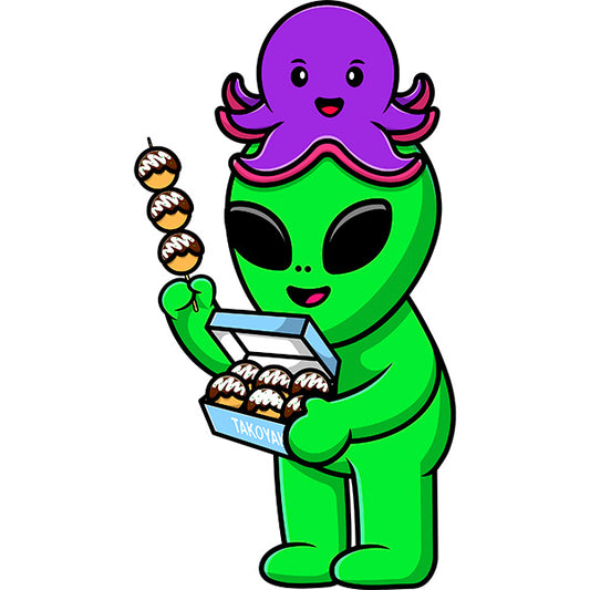 Estampa Aplicável Alien Eating Takoyaki