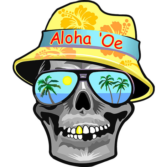 Estampa Aplicável Caveira Aloha Oe
