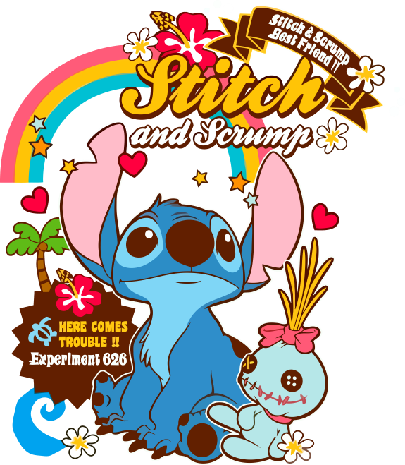 Novo Disney Stitch Feminina Desenho Animado