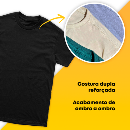 Camiseta Preta 100% algodão T-Shirt 30.1 Penteado