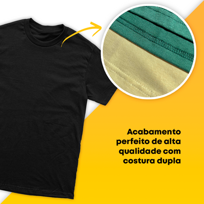 Camiseta Preta 100% algodão T-Shirt 30.1 Penteado