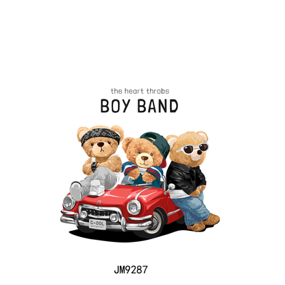 Estampa Aplicável DTF eddy Bear Boy Band