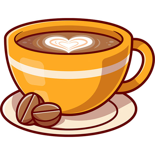 Estampa Aplicável Xicara Café Coração Coffee