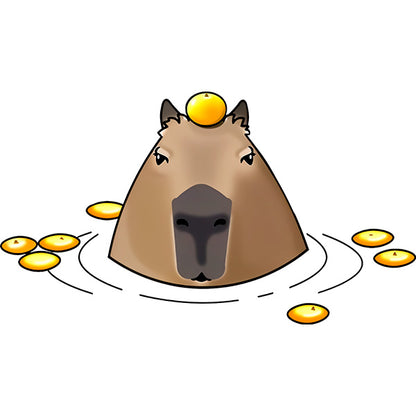 Estampa Aplicável DTFCapivara Fofa Laranjas
