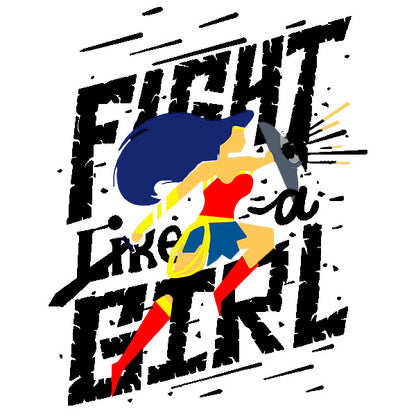 Estampa Aplicável DTF  Fight Like A Girl Wonder