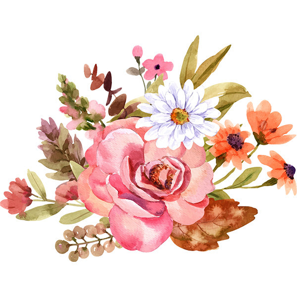 Estampa Aplicável DTF Flores Delicadas Pintura Floral