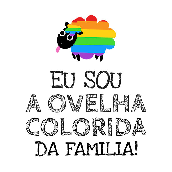 Estampa Aplicável DTF Ovelha Colorida LGBT