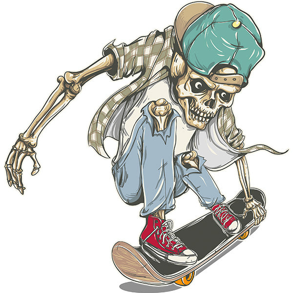 Estampa Aplicável DTF Caveira Skull Skate Boy