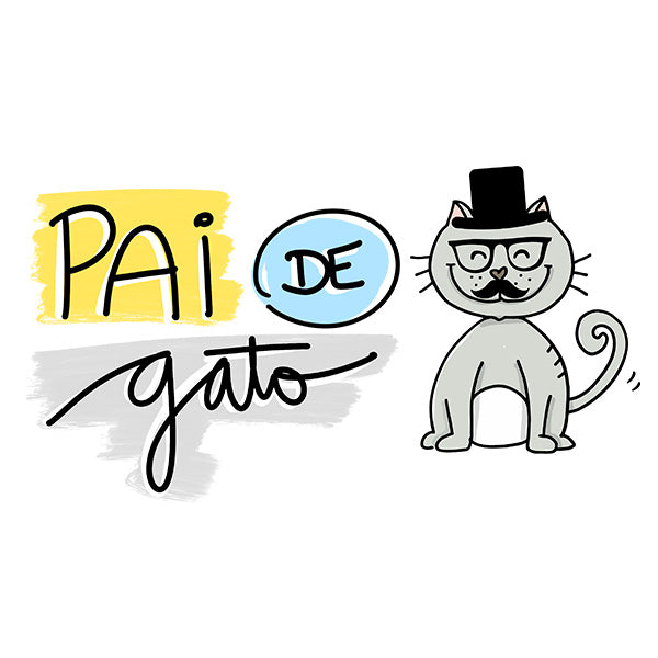 Estampa Aplicável DTF Pai de Gato