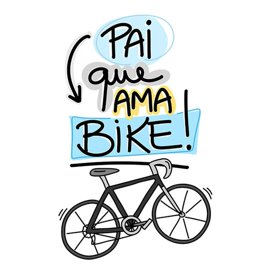 Estampa Aplicável DTF Pai que Ama Bike