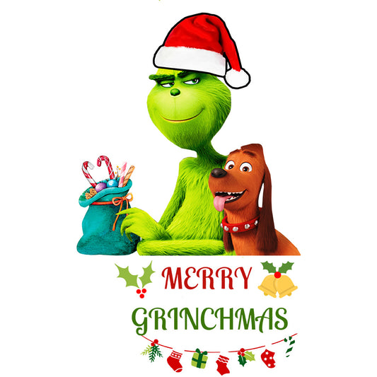 Estampa Aplicável DTF Grinch Natal Cachorro