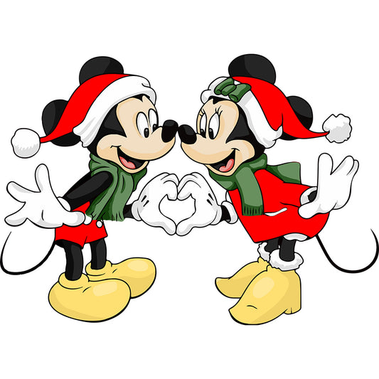 Estampa Aplicável DTF Mikey e Minnie Natal