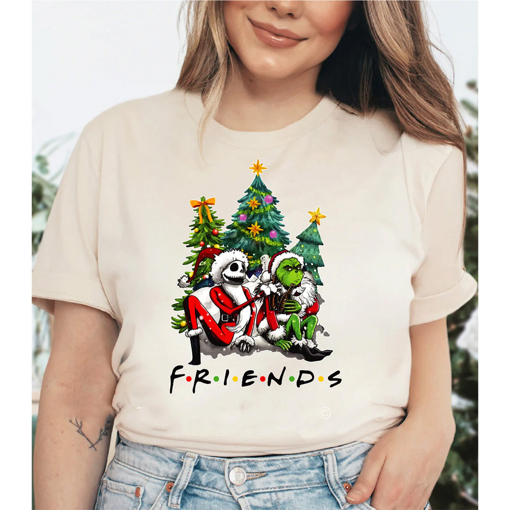 Estampa Aplicável DTF Friends Jack e Grinch Natal