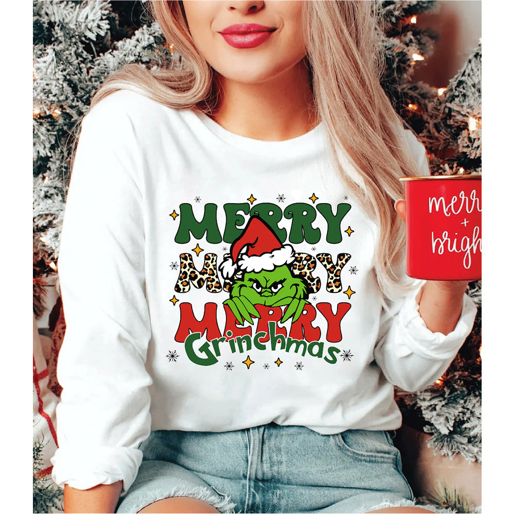 Estampa Aplicável DTF Merry Merry Grinchmas Natal