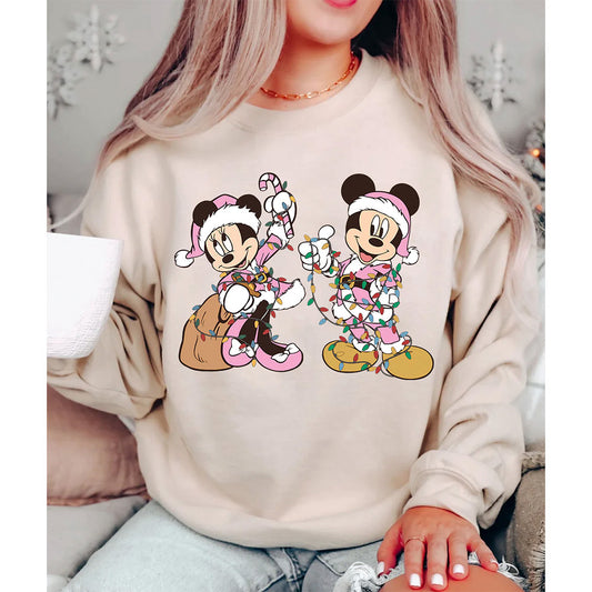 Estampa Aplicável DTF Pink Mickey e Minnie